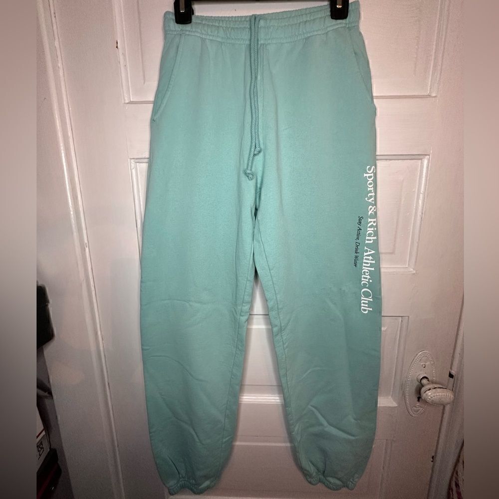 Sporty & Rich “Stay Active, Drink Water” Joggers